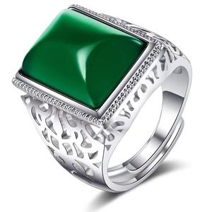 Silver Chrysopase Ring